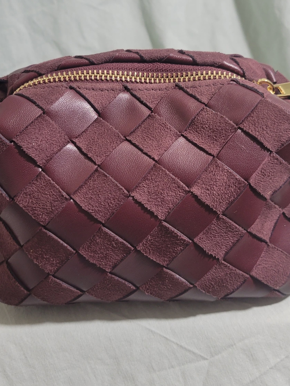 Time and Tru Woven Crossbody Bag in Burgundy